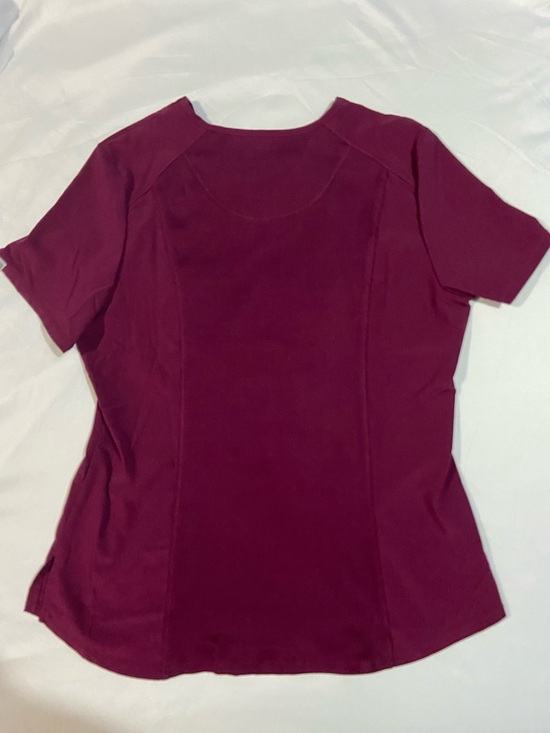 Women's V-Neck Scrub Set - Burgundy - Picture 2 of 6